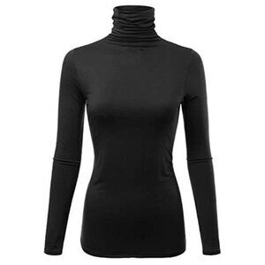 Womens Premium Long Sleeve Turtleneck Lightweight Pullover Top Sweater